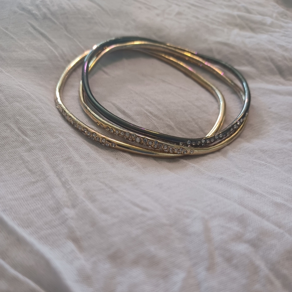 Alexis Bittar Solanales Crystals Encrusted Statement Bracelets  - Set of 3 - Picture 2 of 4